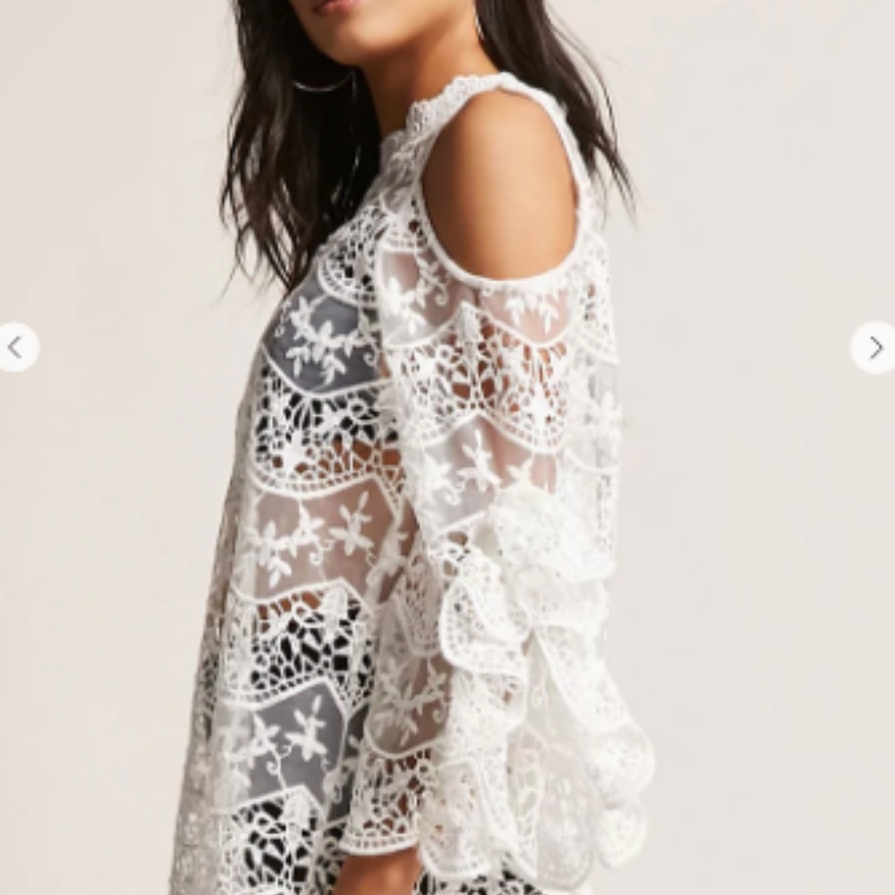Sheer Lace Open-Back Top - Picture 4 of 7